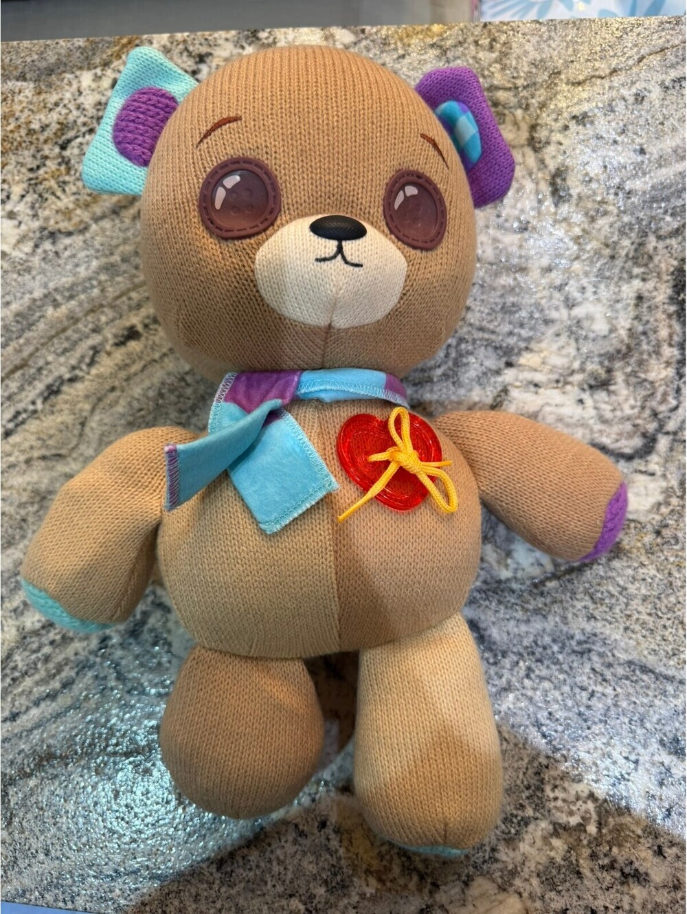 Ty Beanie Baby Plush Bear with Heart and Scarf